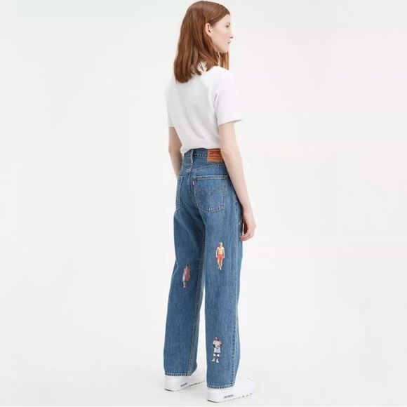 Levi’s x Stranger Things Dad Jeans 24 Joe Stoned Blue Medium Wash 100% Cotton - Picture 8 of 13